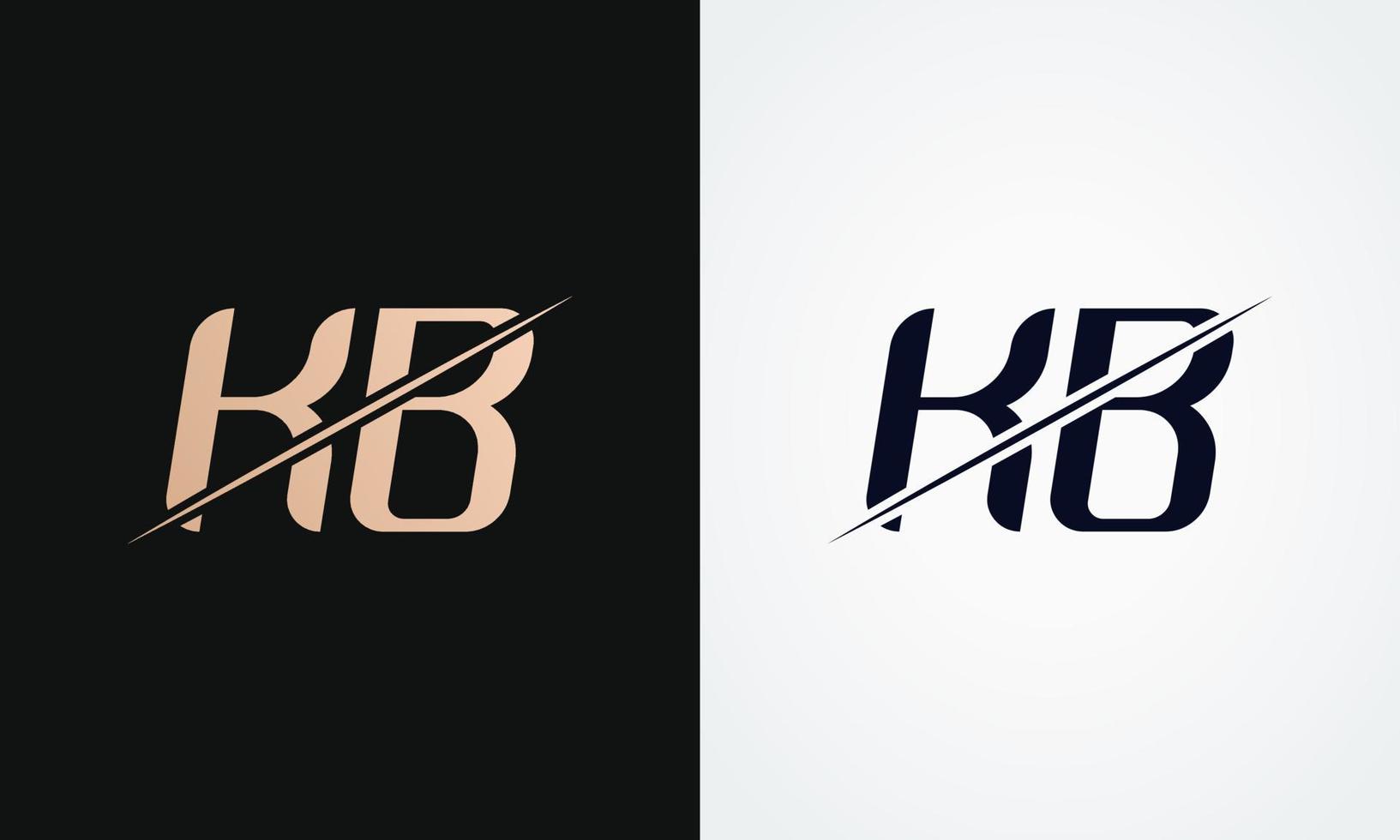 kb letra logo diseño vector modelo. oro y negro letra kb logo diseño