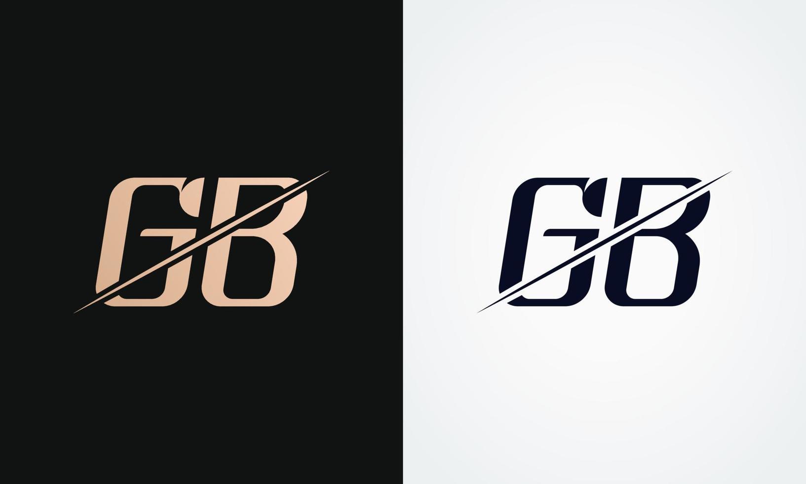 gb letra logo diseño vector modelo. oro y negro letra gb logo diseño