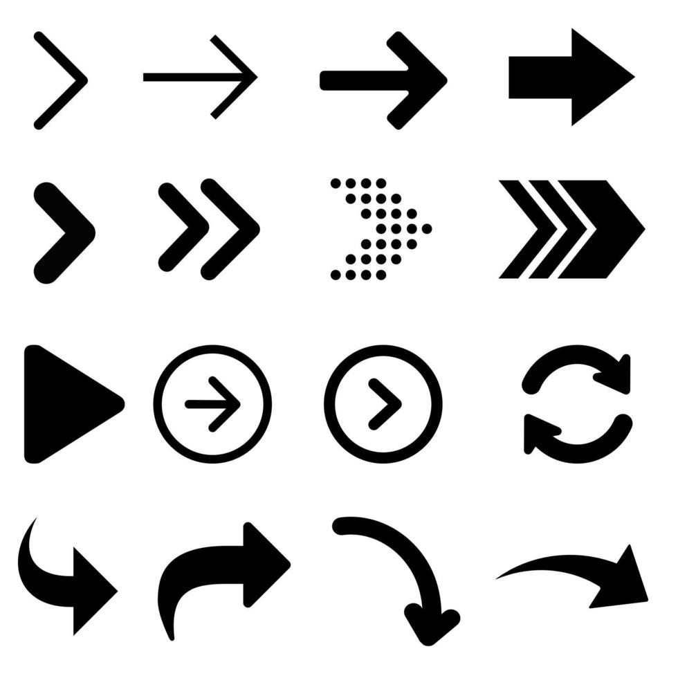 Arrow vector icon. Signs Direction Icon Set. Arrow symbol illustration.