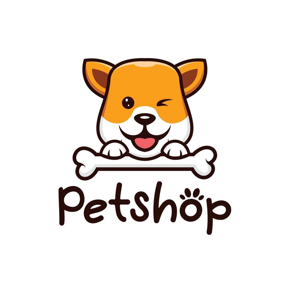 mascota tienda logo vector diseño modelo