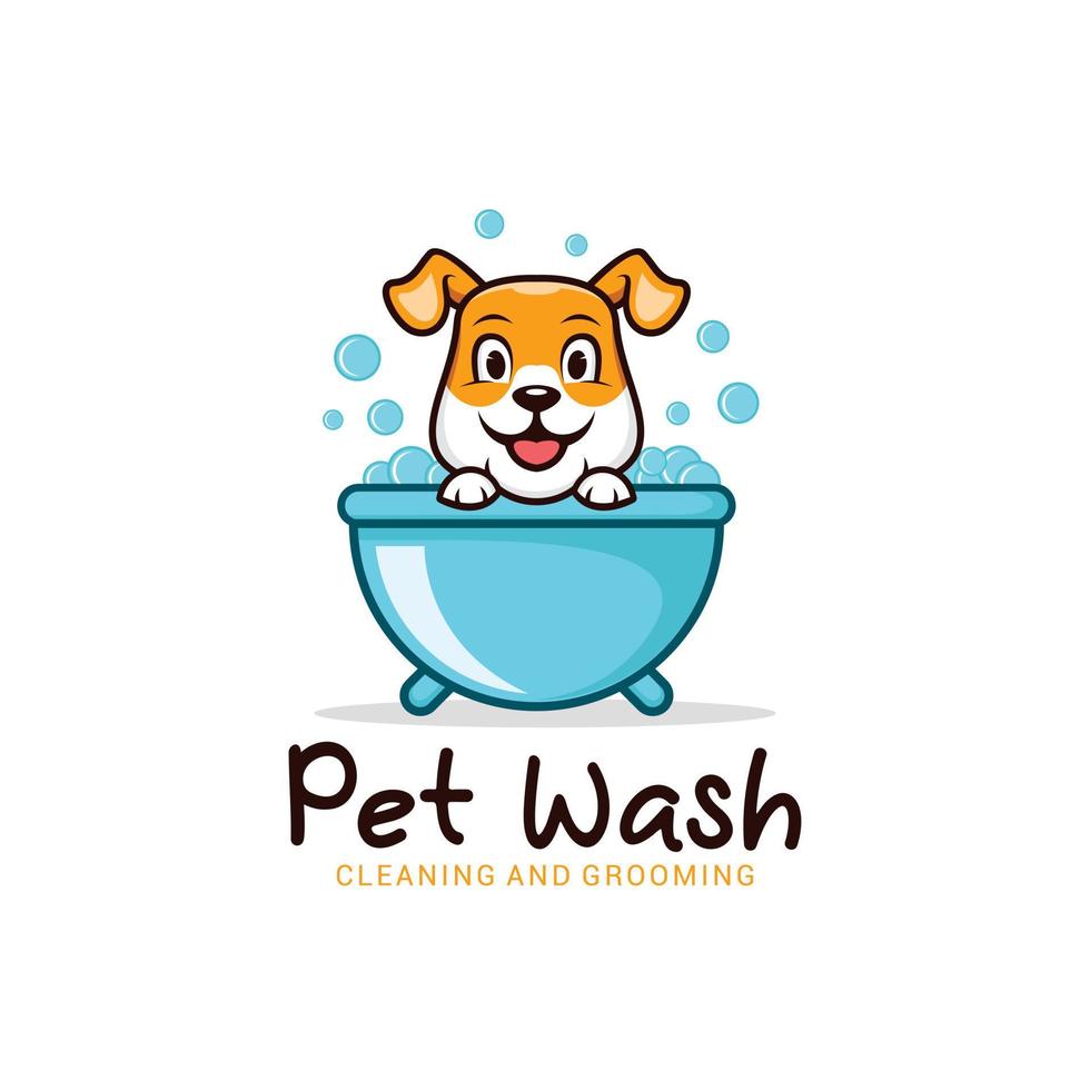 Pet Wash Logo Vector Design Template