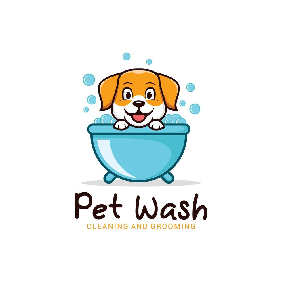 Pet Wash Logo Vector Design Template