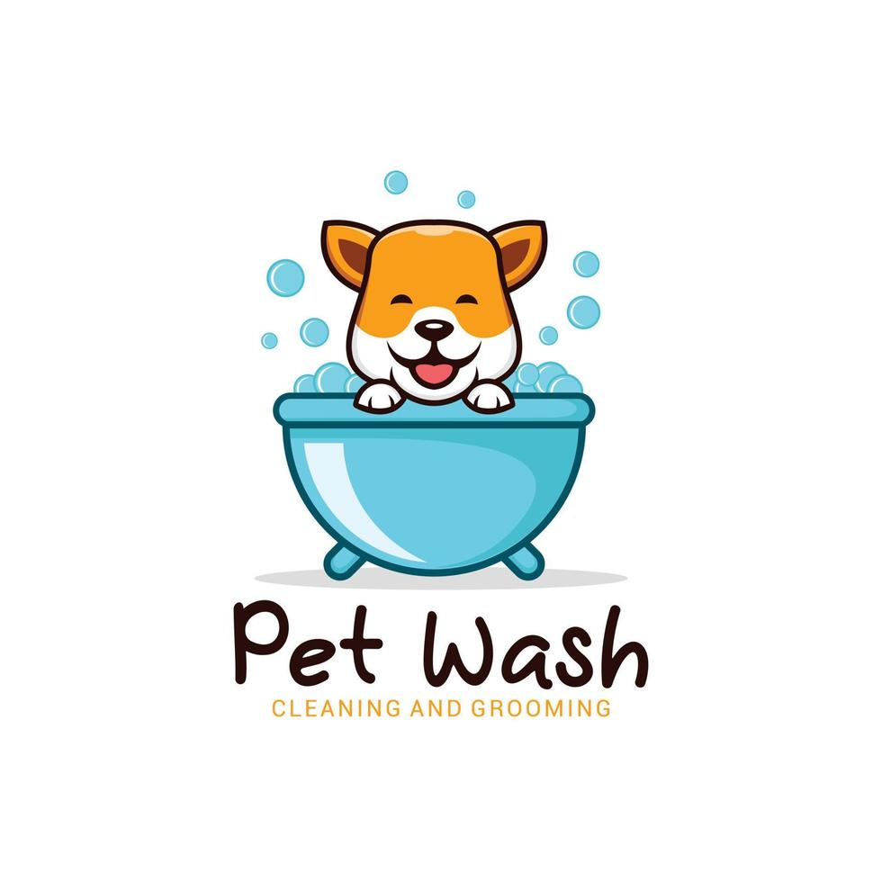 mascota lavar logo vector diseño modelo