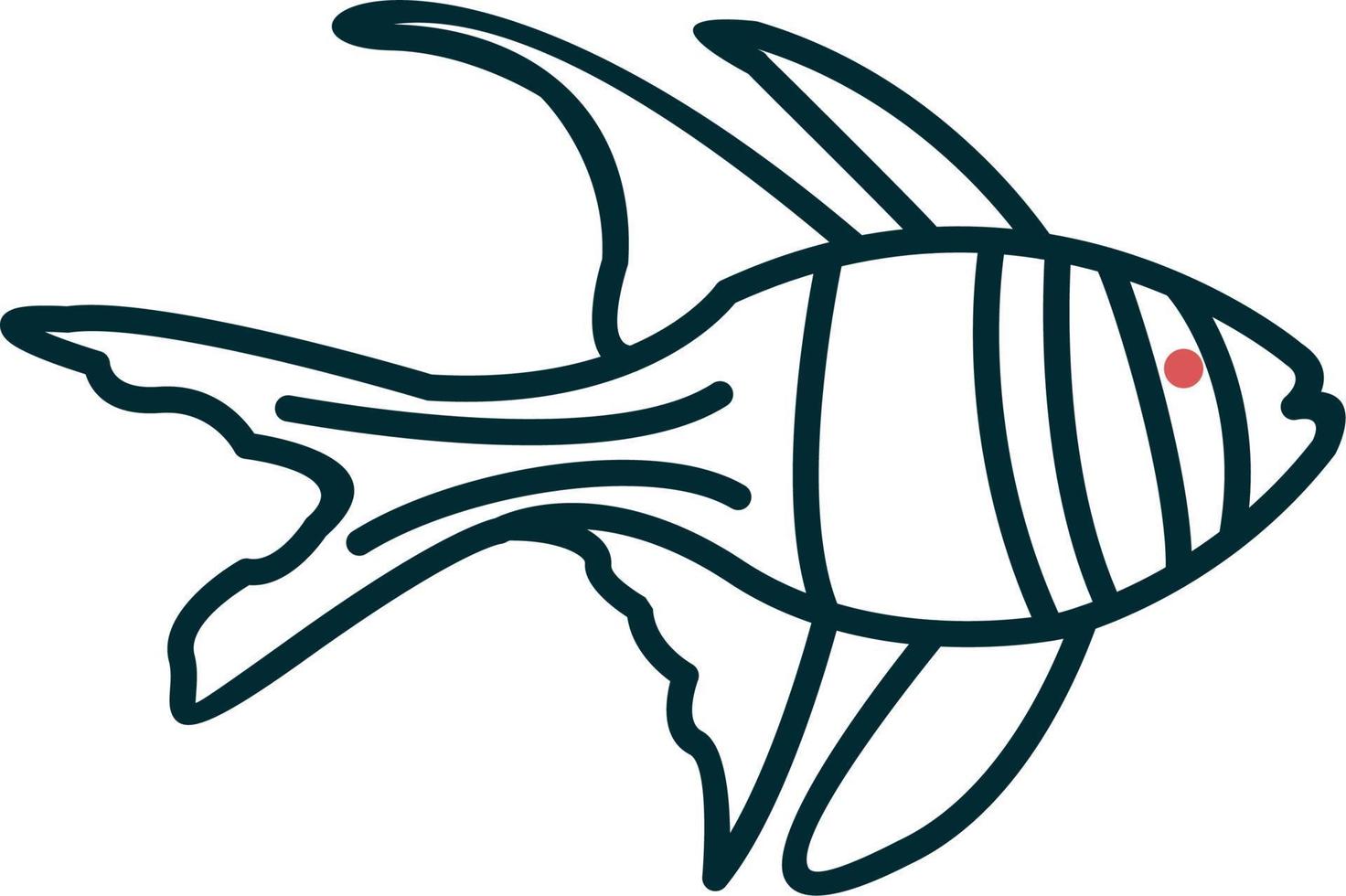 icono de vector de pez cardenal de banggai