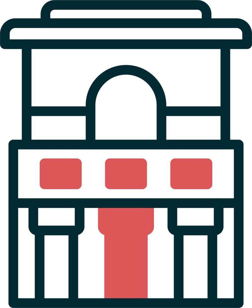 templo de el frescoslinea vector icono