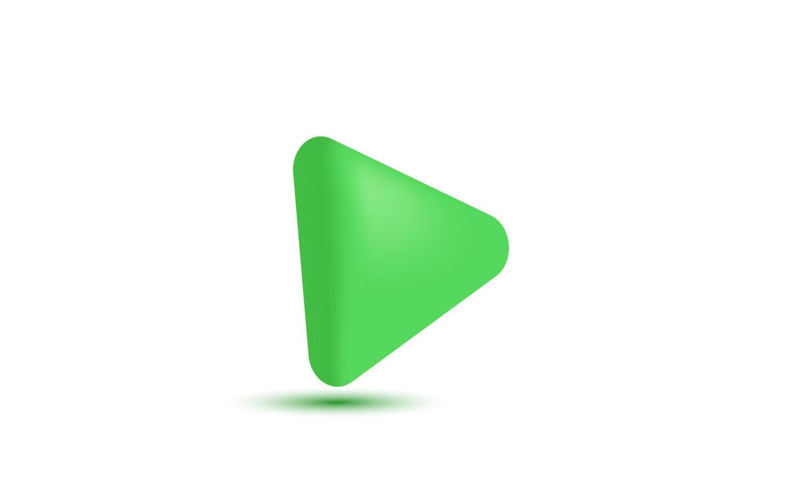 illustration 3d realistic play button green creative isolated on background vector