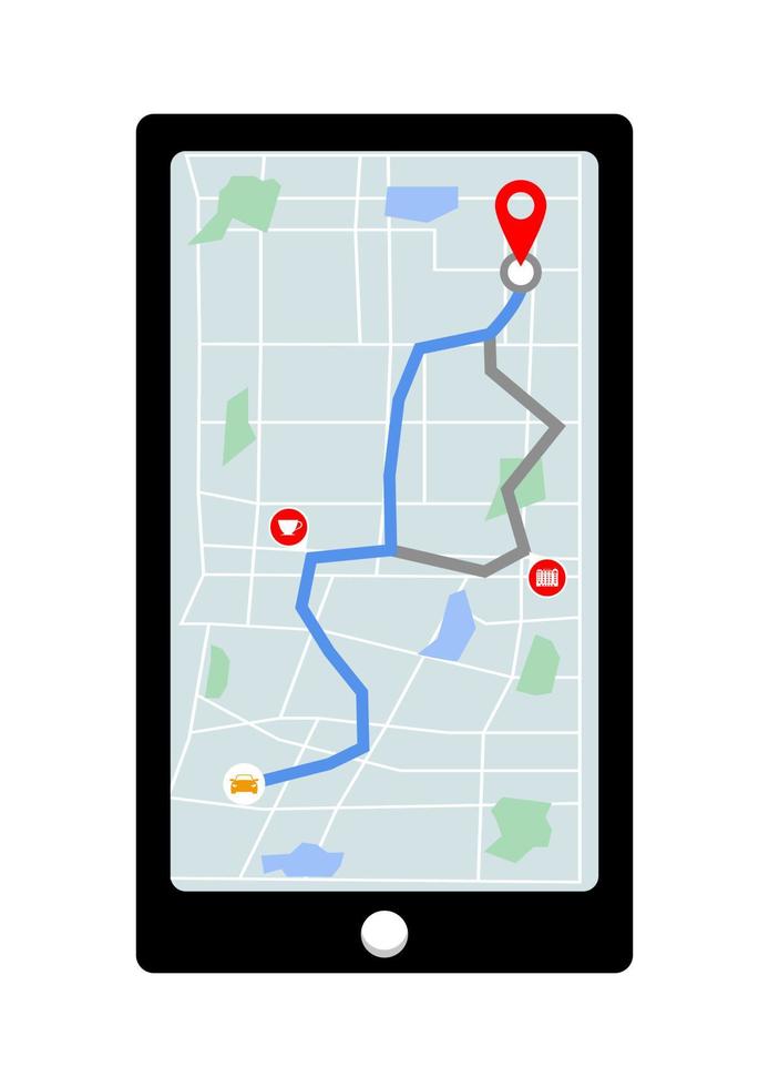 coche mapa dirección vector. ciudad navegación conducción mapa vector
