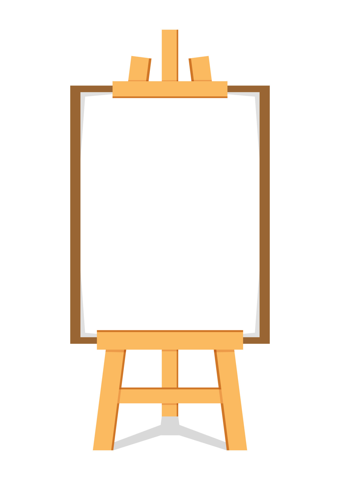 Painting wooden easel clipart isolated on white background. Vector wood ...