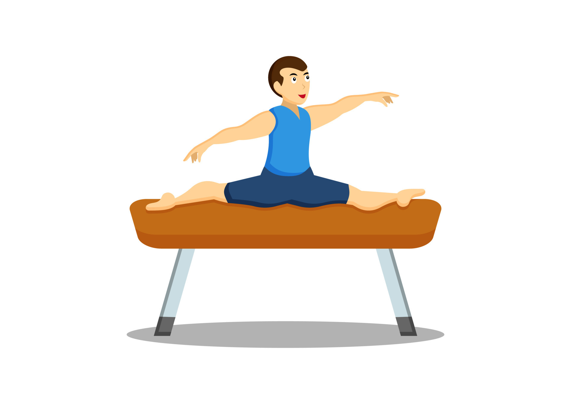 Man Doing Gymnastic Clipart Vector Flat Design On White Background