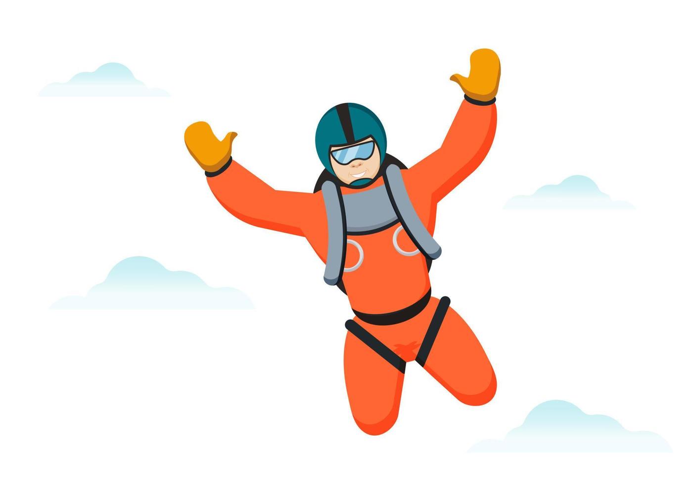 Skydiver Clipart Flat Design On White Background Vector 19812573 Vector