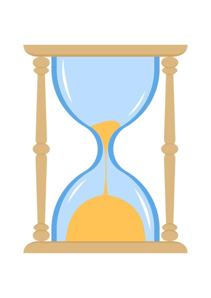 reloj de arena clipart plano diseño en blanco antecedentes vector