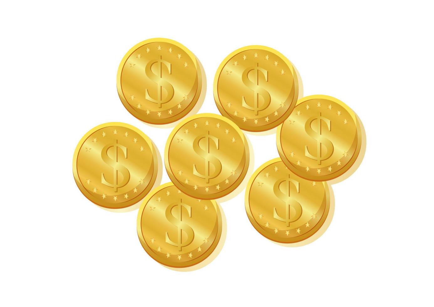 Golden Coin Clipart Vector Isolated On White Background