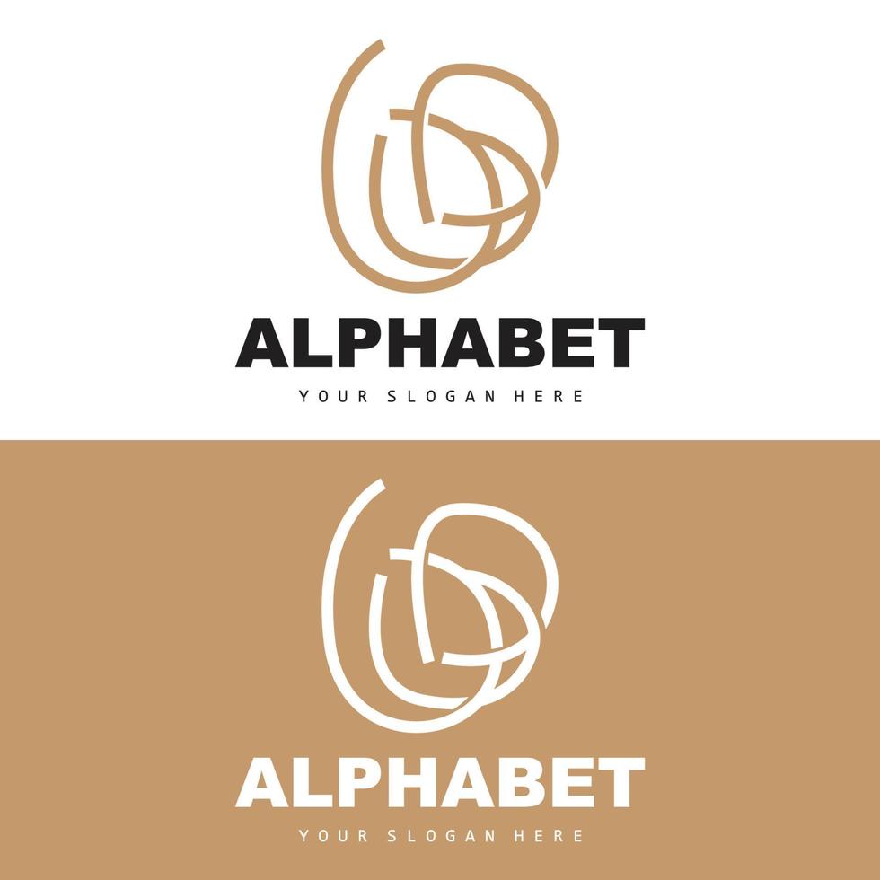 D Letter Logo, Simple Alphabet Design, Modern Minimalist Font Vector