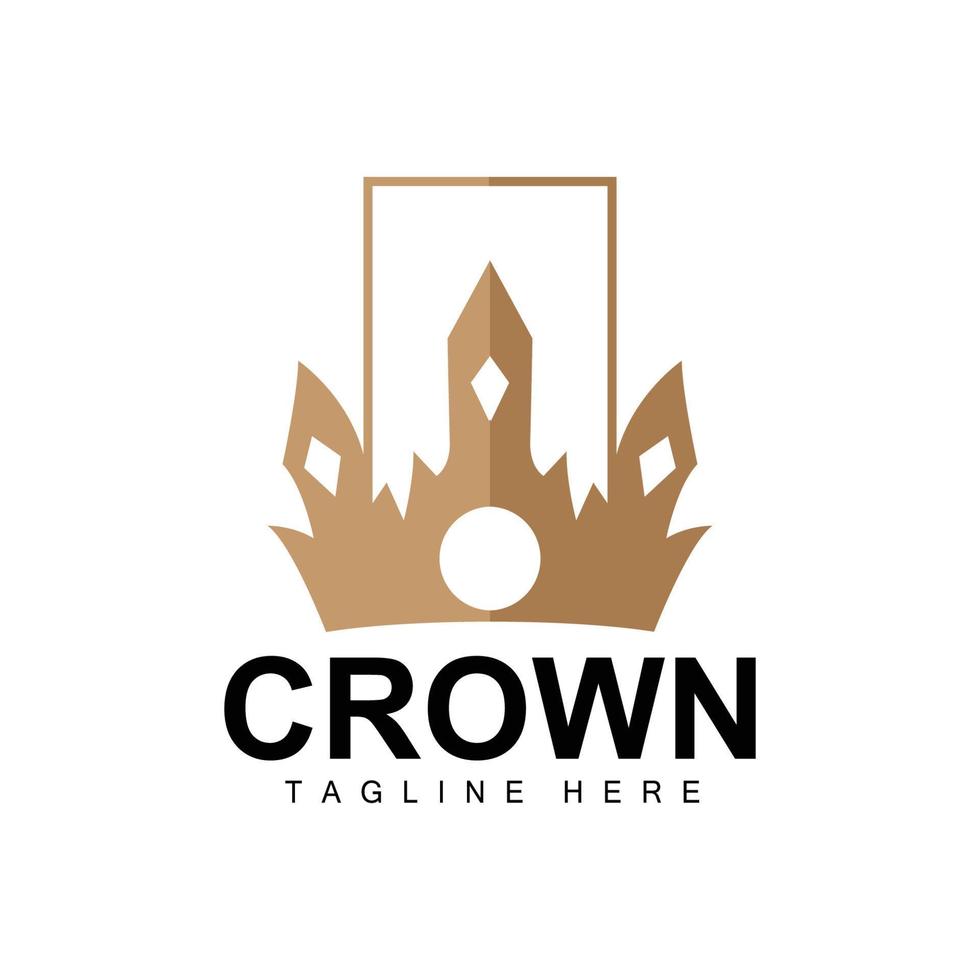 Crown Logo, Royal Design, Throne Holder King And Queen, Vector Icon Brand Product Template Simple Template