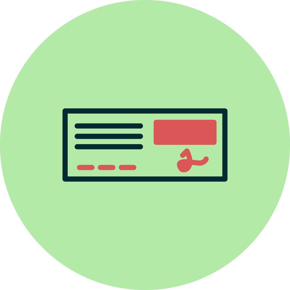 Bank Check Vector Icon