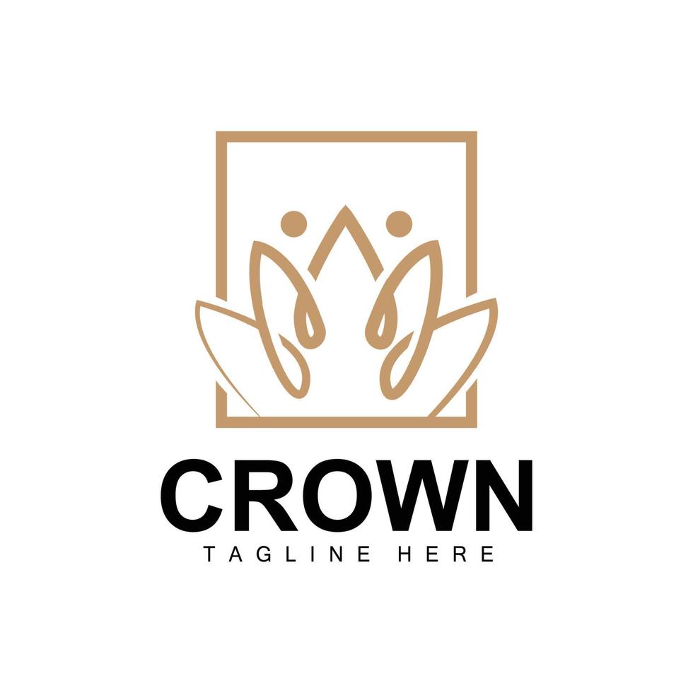 Crown Logo, Royal Design, Throne Holder King And Queen, Vector Icon Brand Product Template Simple Template