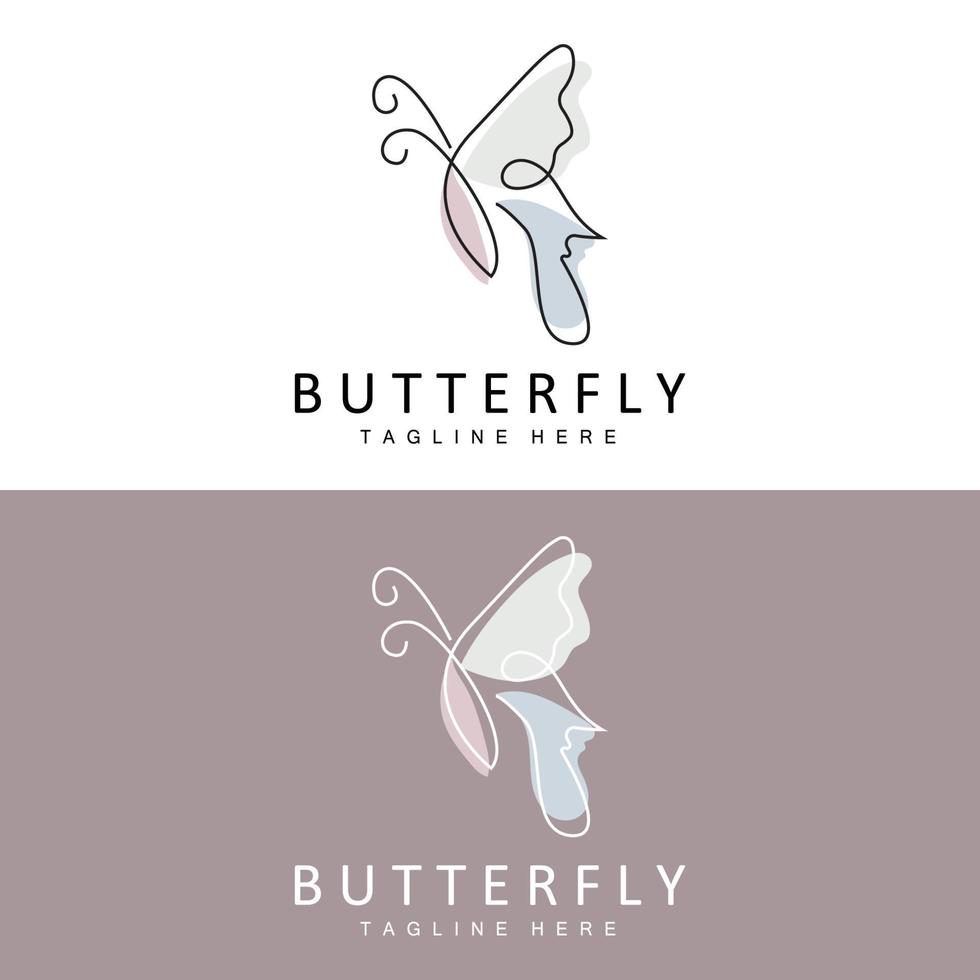 Butterfly Logo, Animal Design With Beautiful Wings, Decorative Animals, Product Brands vector