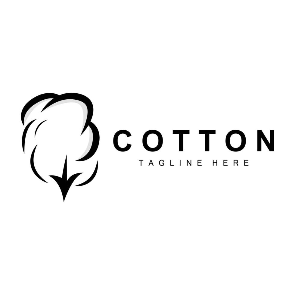 Cotton Logo, Soft Cotton Flower Design Vector Natural Organic Plants Apparel Materials And Beauty Textiles