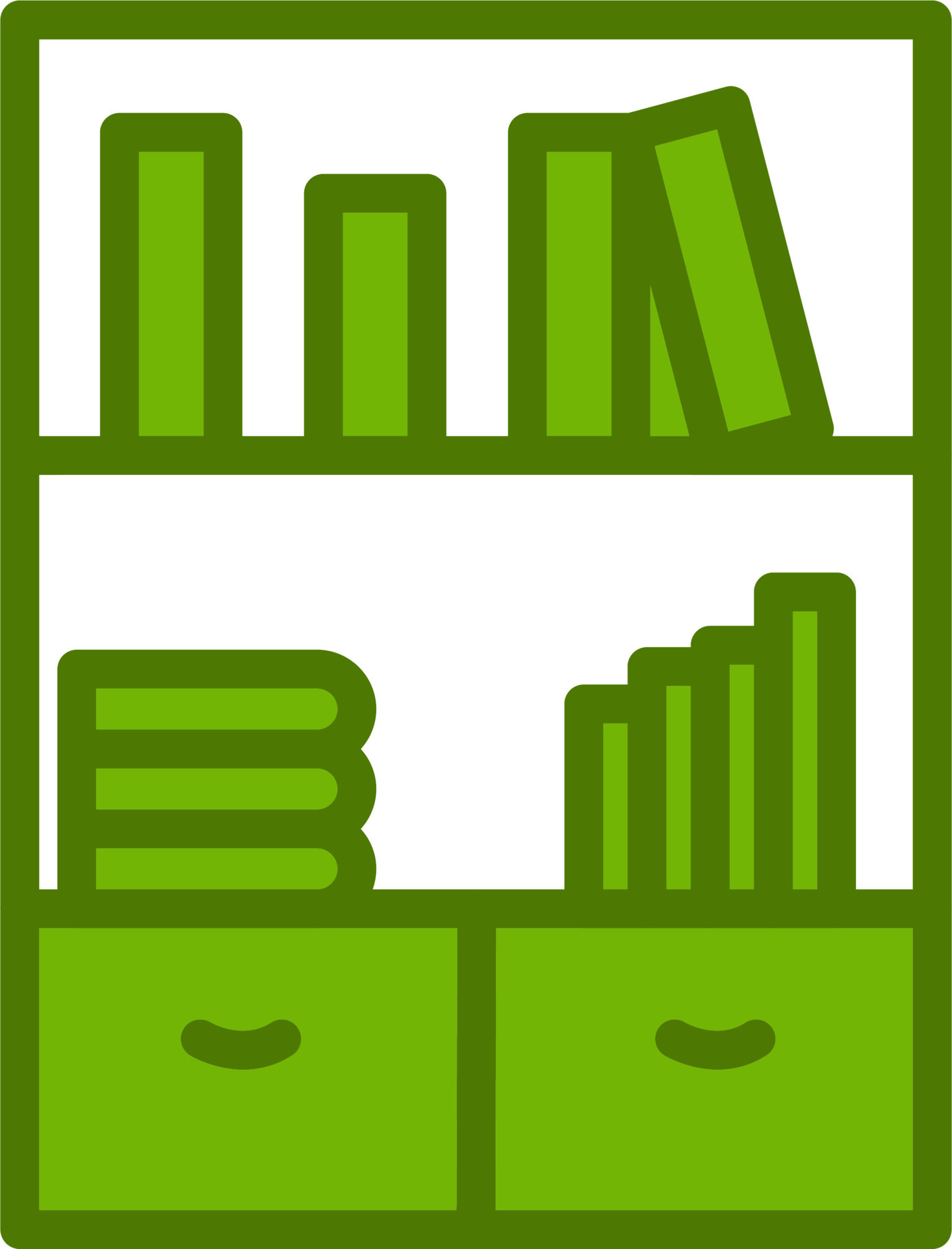 Bookshelf Vector Icon 19812970 Vector Art at Vecteezy