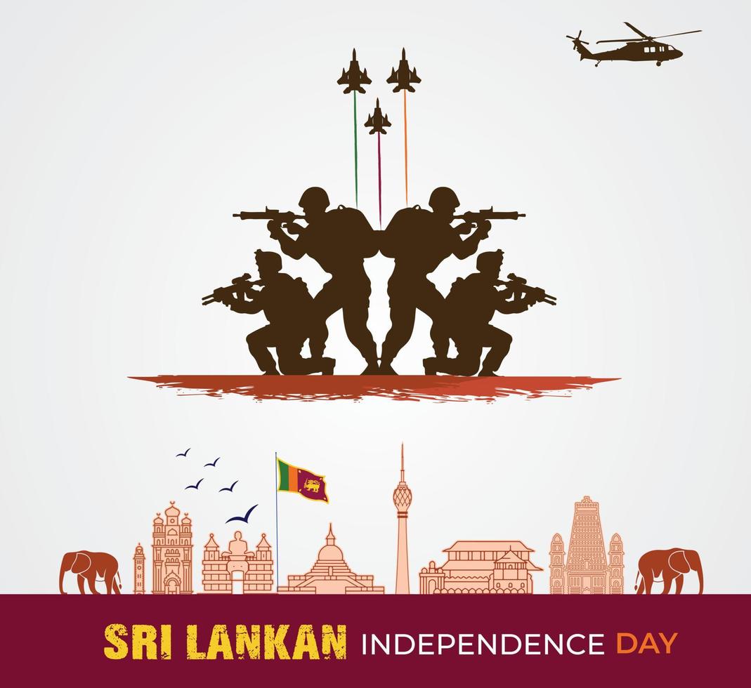 Sri Lanka independence day. Sri Lanka Day Defense concept. Template for background, banner, card, poster. vector illustration.