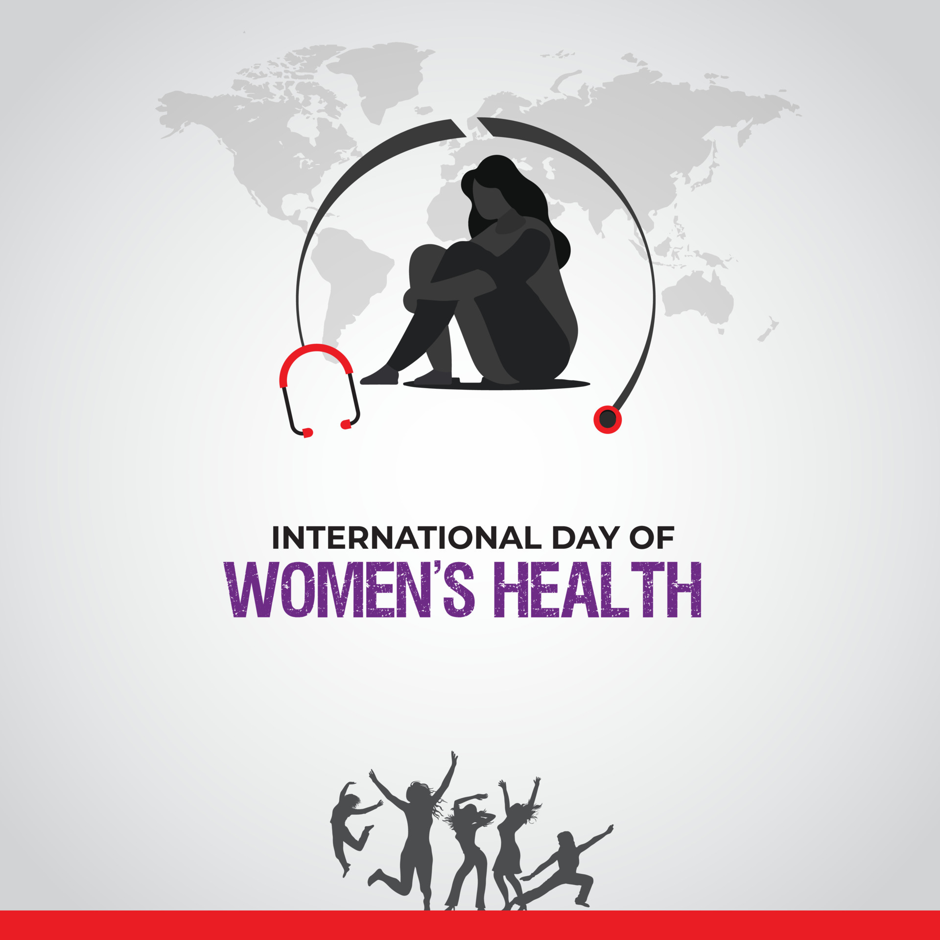 International Day of Women's Health. 12 February. Template for