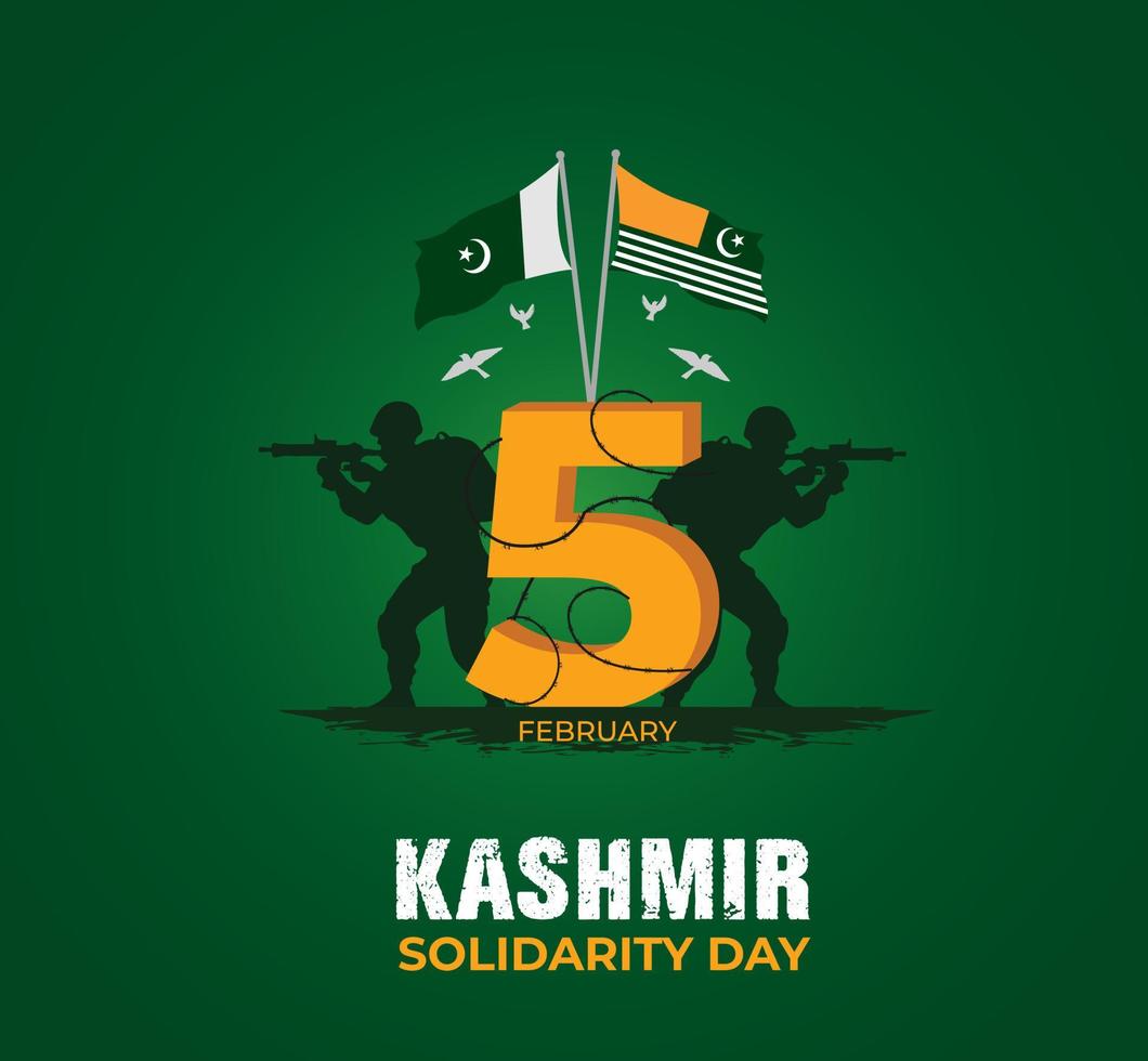 Kashmir Solidarity Day. 5th February. Template for background, banner, card, poster. vector illustration.