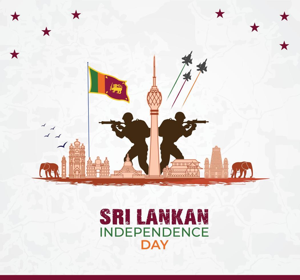 sri lanka independencia día. sri lanka día defensa concepto. modelo para fondo, bandera, tarjeta, póster. vector ilustración.