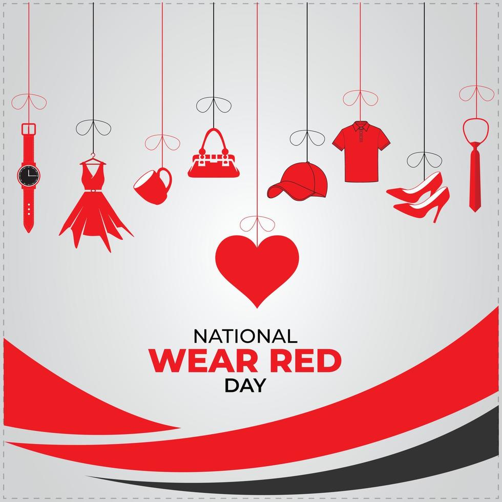 National wear red day. Template for background, banner, card, poster