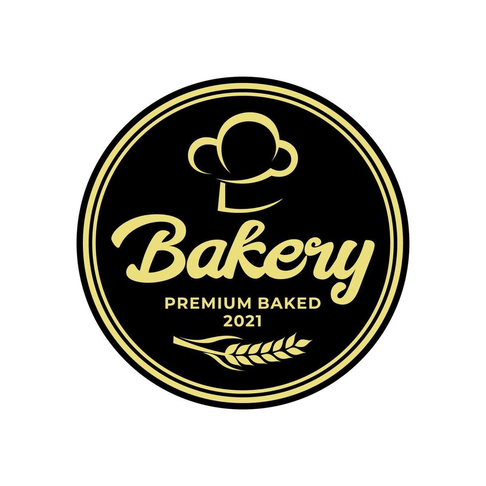 Bakery Chef Logo. Wheat Bakery Logo Vector