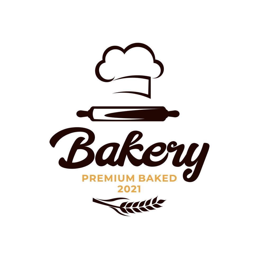 Bakery Chef Logo. Wheat Bakery Logo Vector