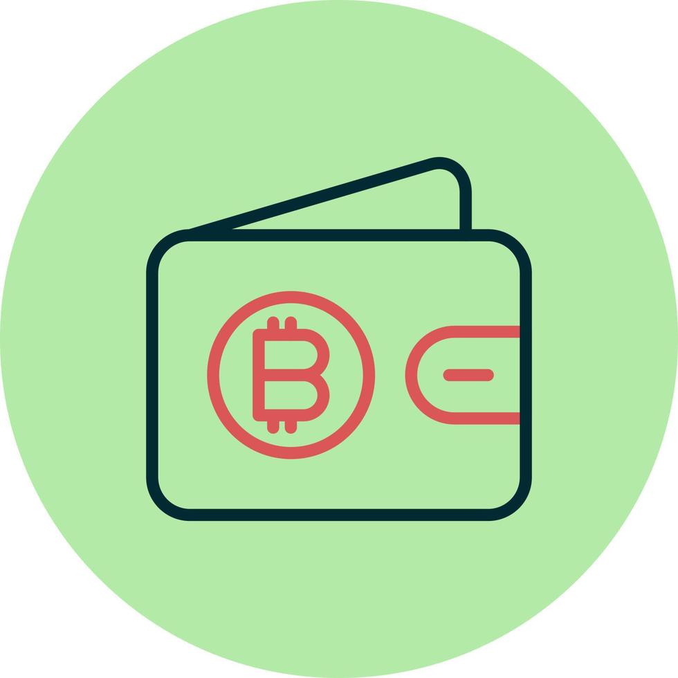 icono de vector de billetera bitcoin