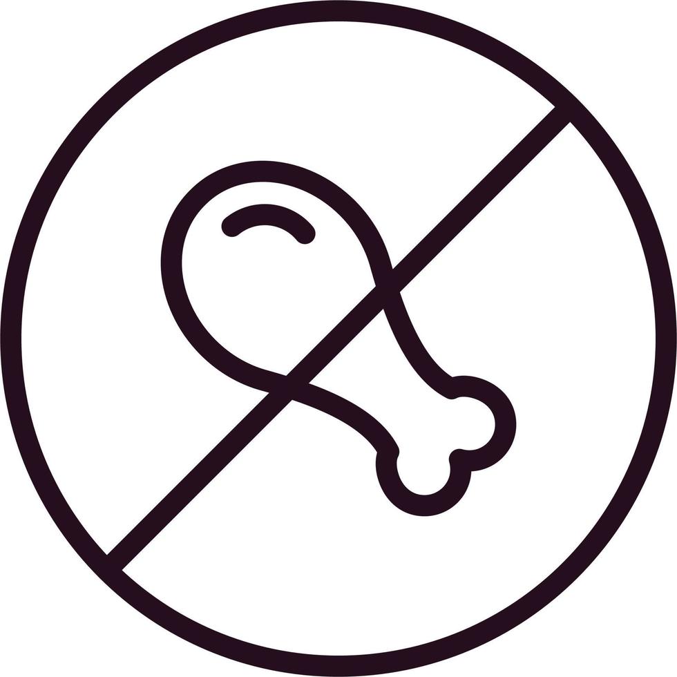 No Chicken Vector Icon