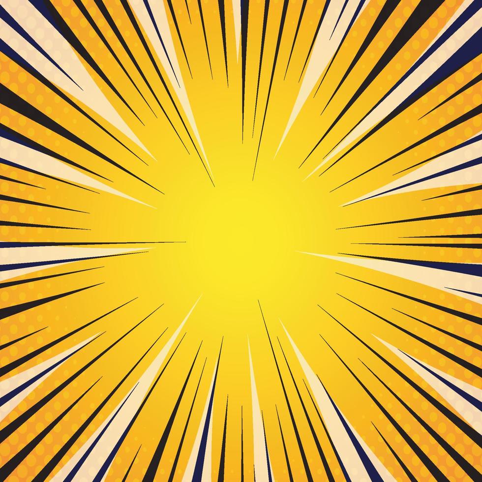 Pop art yellow comics book cartoon magazine cover. Cartoon funny retro pattern strip mock up. Vector halftone illustration. Vintage backdrop for comic superhero text, speech bubble, message