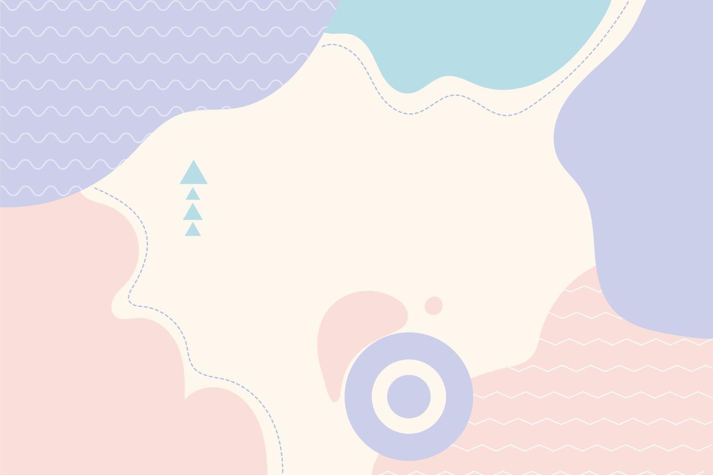 Abstract background. Hand drawing various shapes and doodle objects. Trendy modern contemporary vector illustration. Every background is isolated. Pastel color