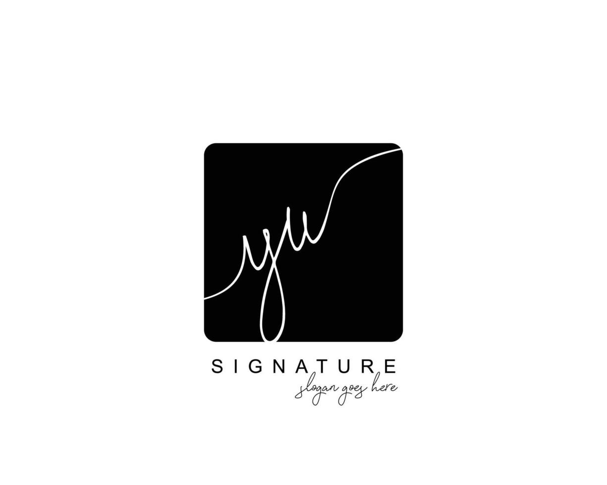 Initial YU beauty monogram and elegant logo design, handwriting logo of initial signature, wedding, fashion, floral and botanical with creative template. vector