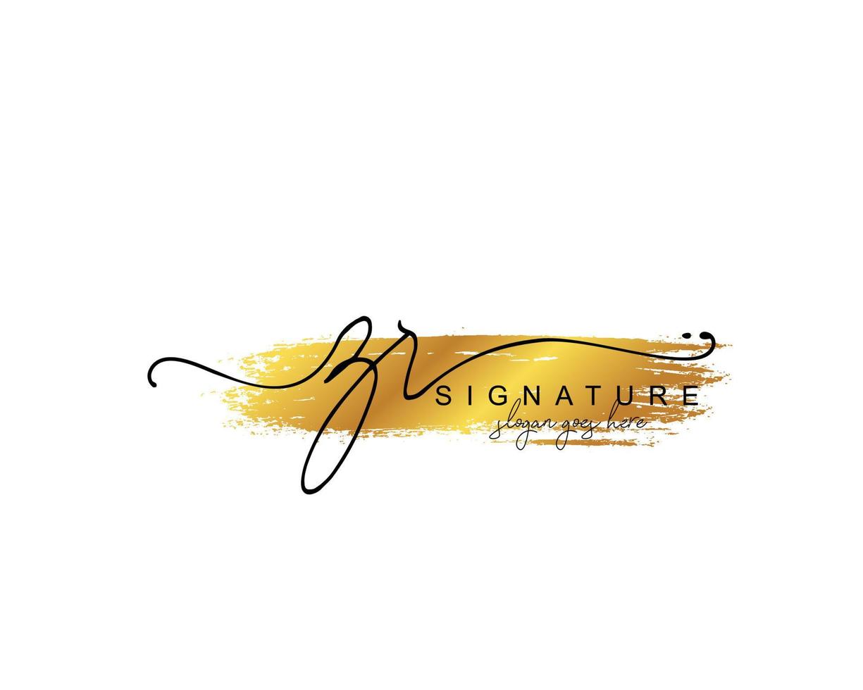 Initial ZR beauty monogram and elegant logo design, handwriting logo of initial signature, wedding, fashion, floral and botanical with creative template. vector
