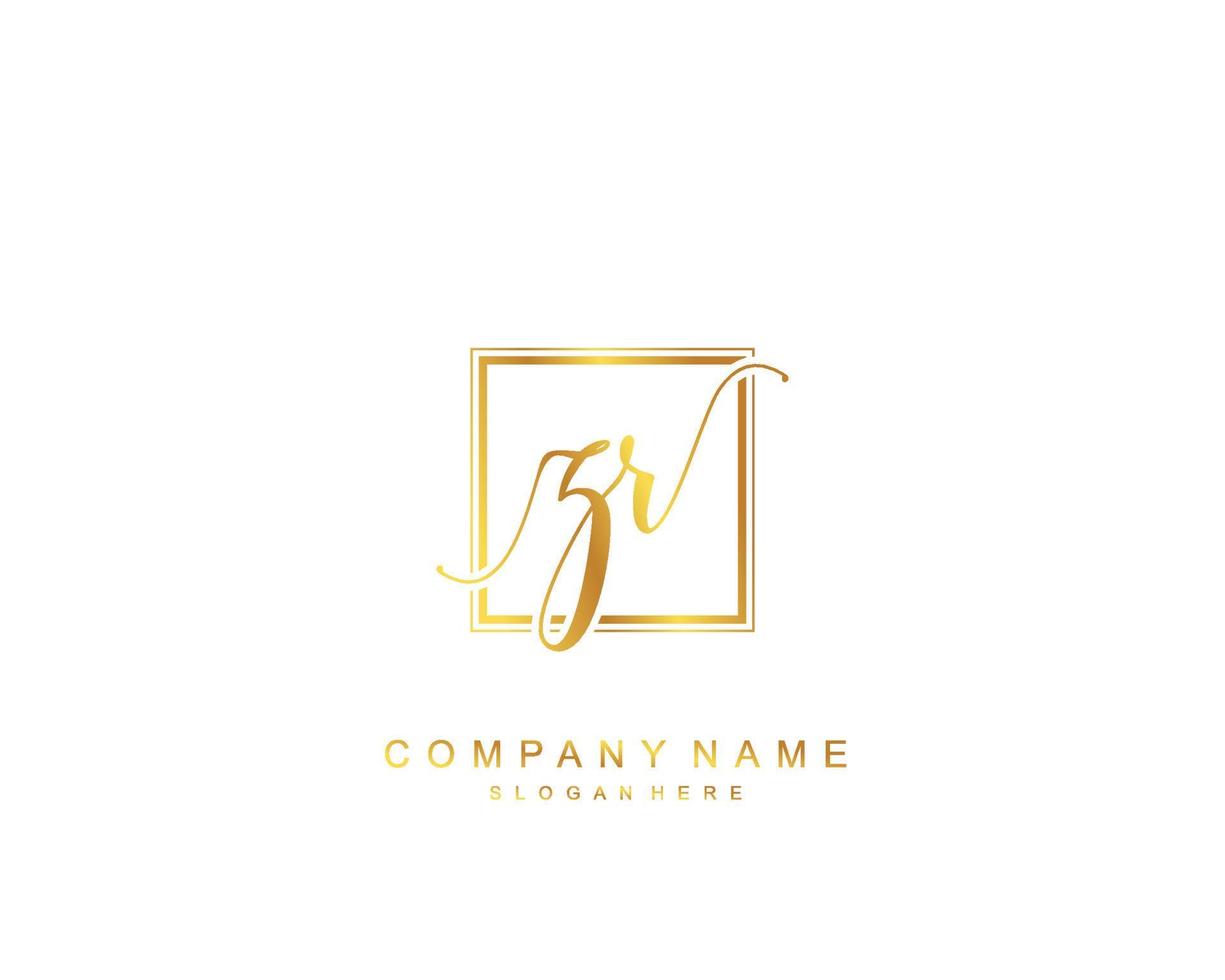 Initial ZR beauty monogram and elegant logo design, handwriting logo of initial signature, wedding, fashion, floral and botanical with creative template. vector