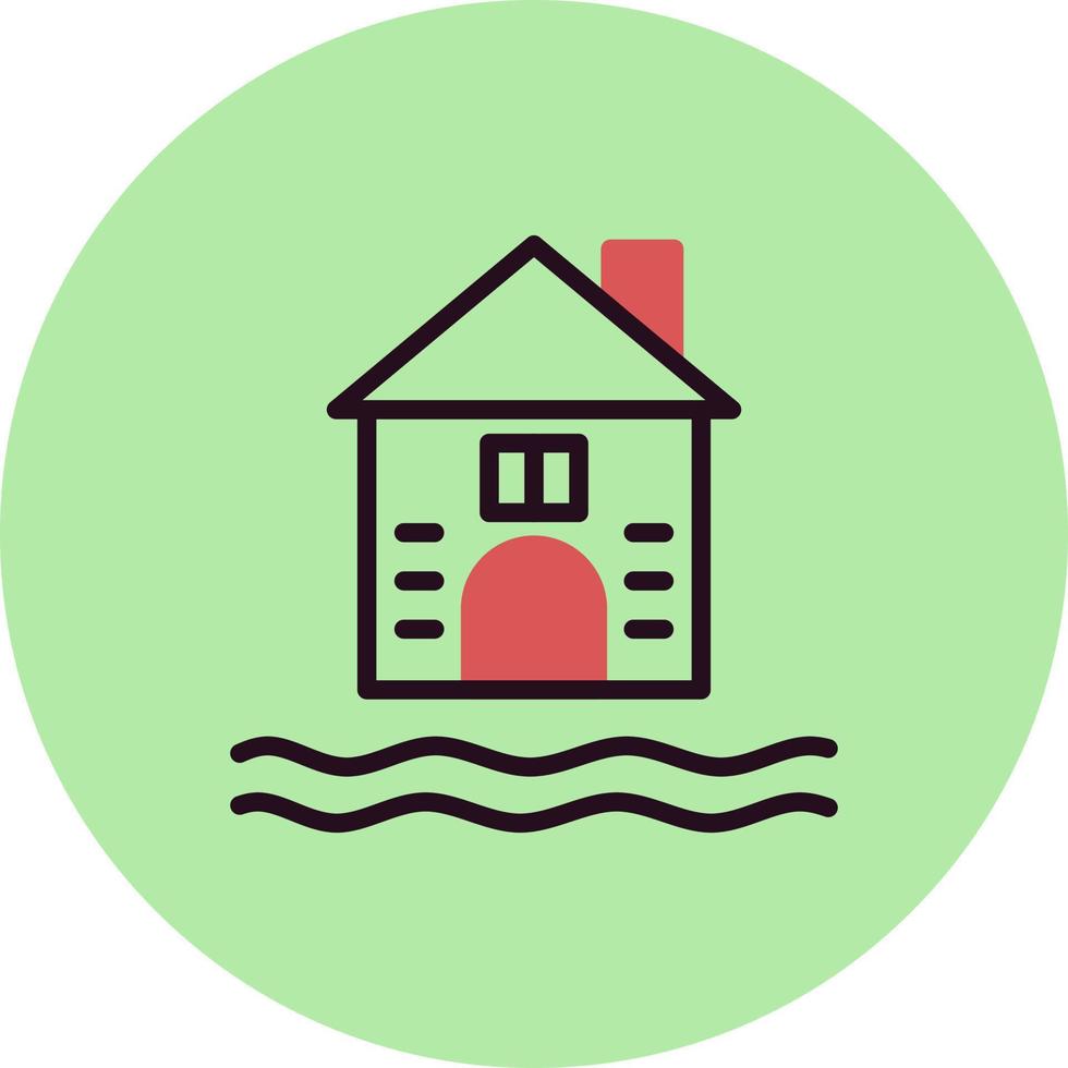 Flooded House Vector Icon