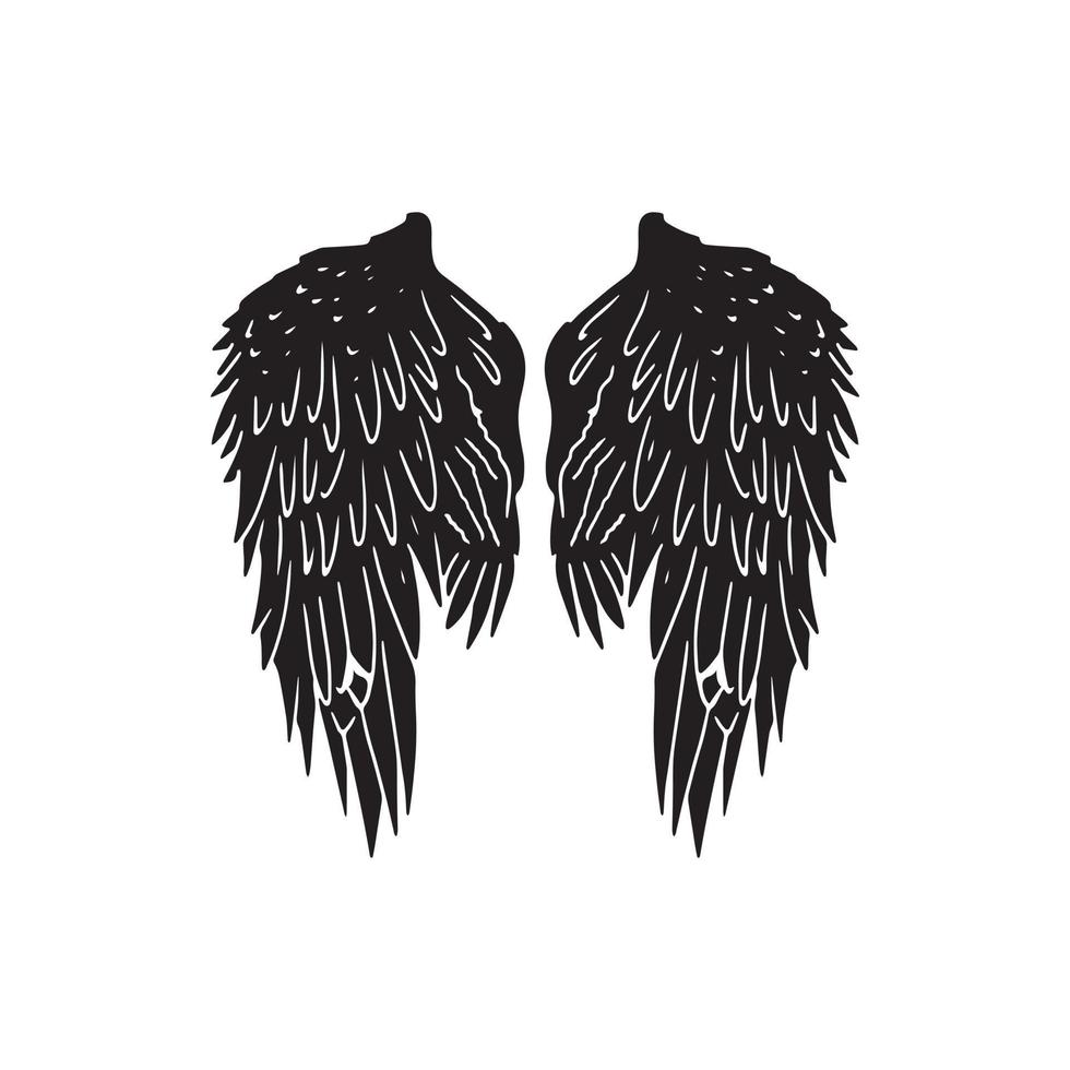Illustration Hand drawing wings vector design