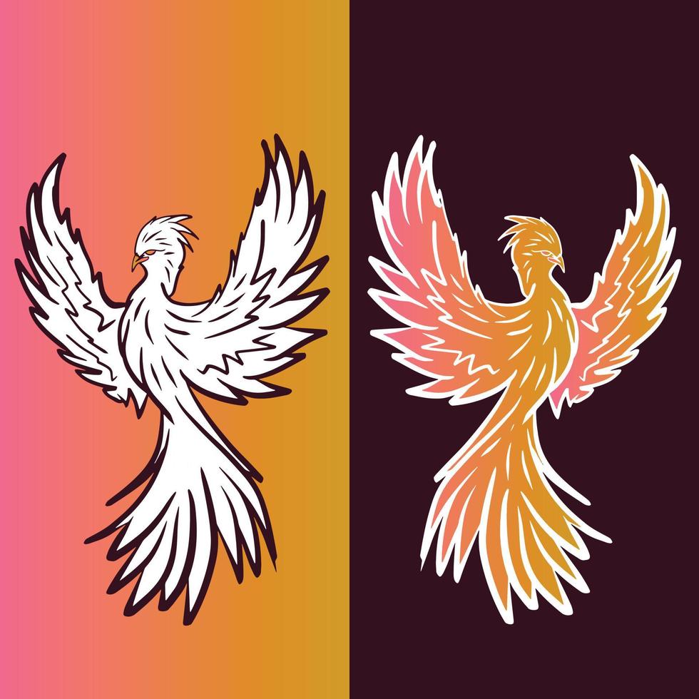 Illustration Hand drawing Phonenix vector design