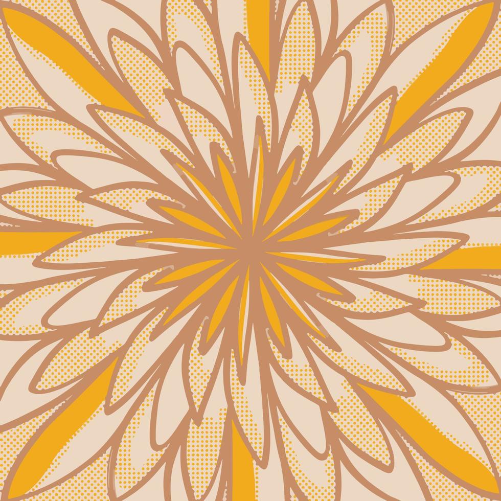 Abstract floral pattern doodle brown color background vector