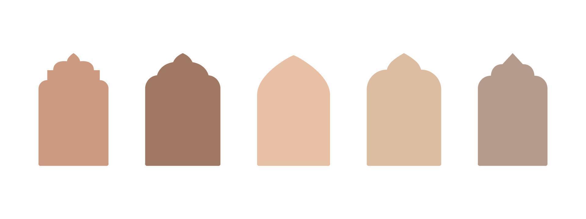 Islamic vector shape of a window or door arch. Arab frame set
