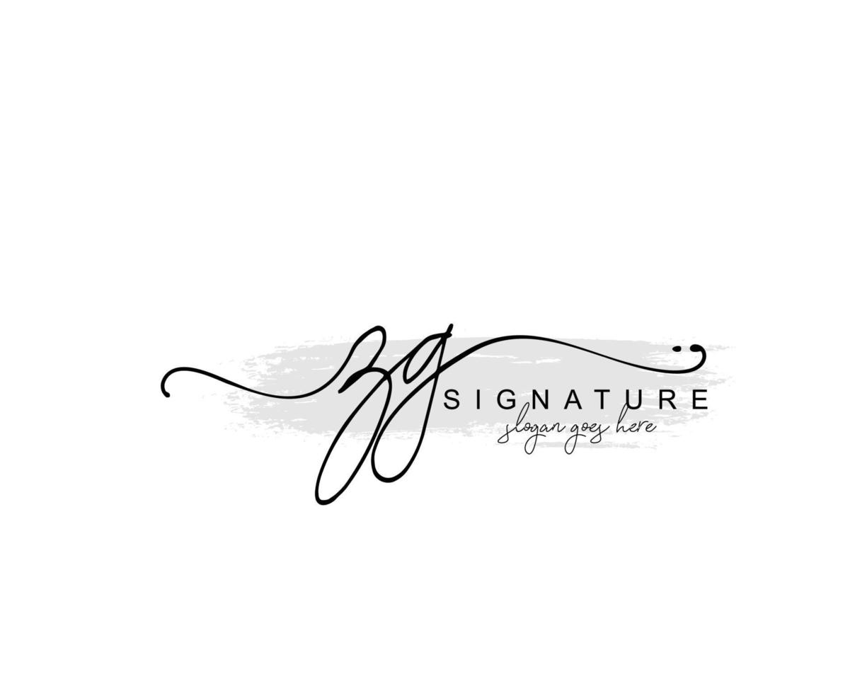Initial ZG beauty monogram and elegant logo design, handwriting logo of initial signature, wedding, fashion, floral and botanical with creative template. vector