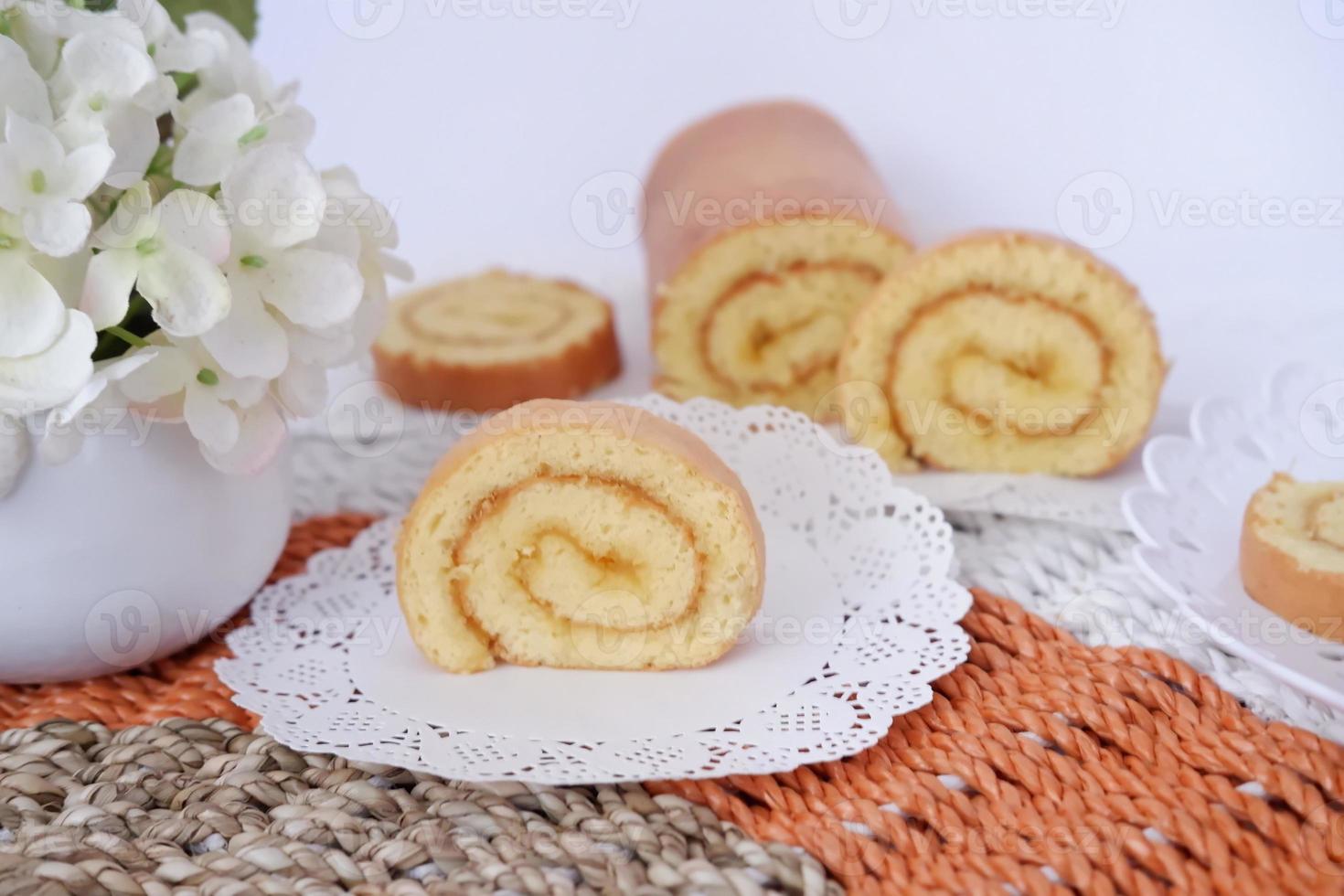 cake with delicious pineapple jam as a background photo