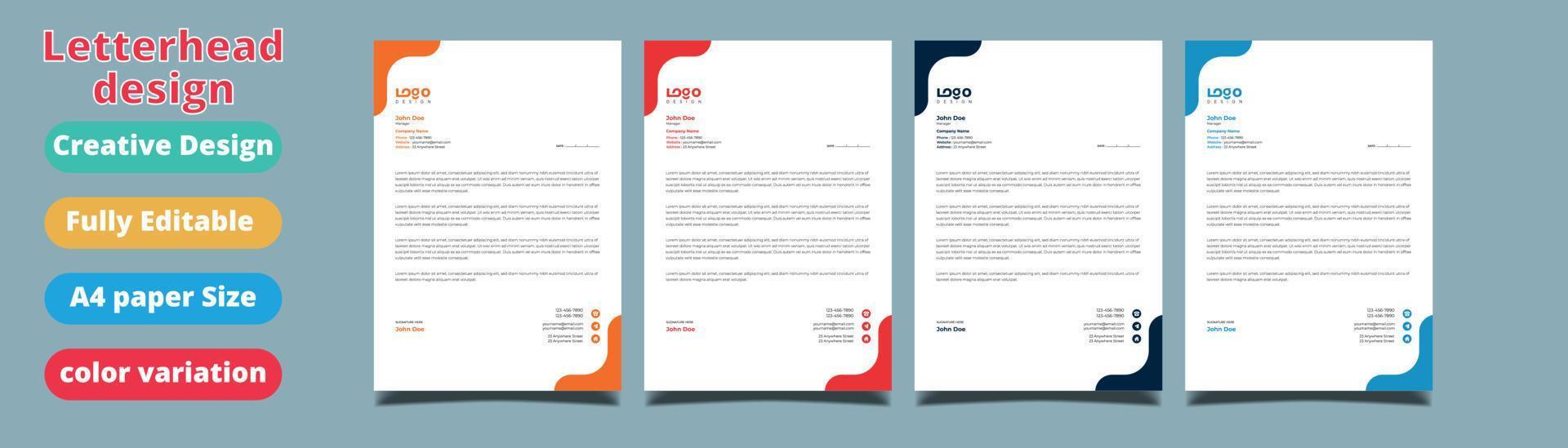 Corporate business style letterhead design vector