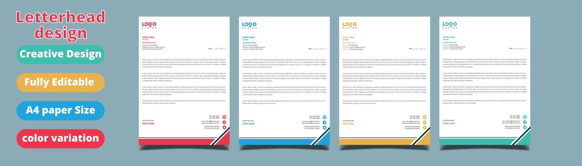 Corporate letterhead design for your business vector