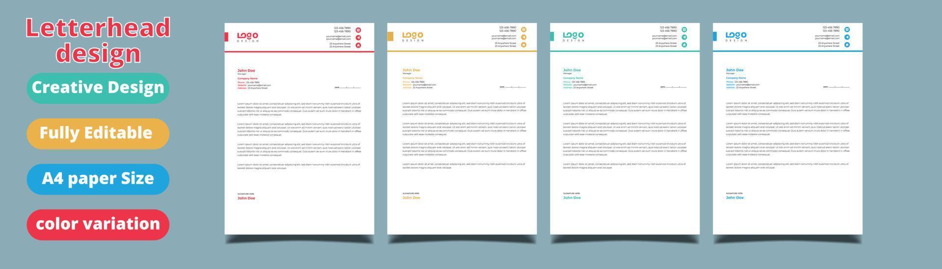 Corporate business style letterhead design vector