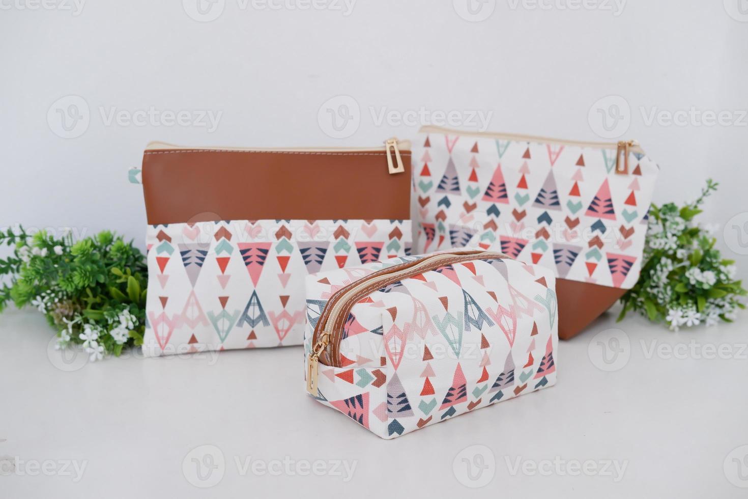 beautiful and patterned pouch as background photo