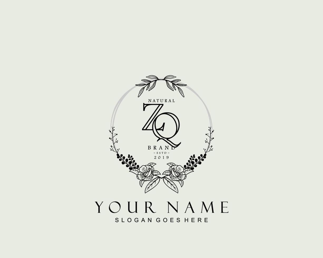 Initial Zq Beauty Monogram And Elegant Logo Design Handwriting Logo Of