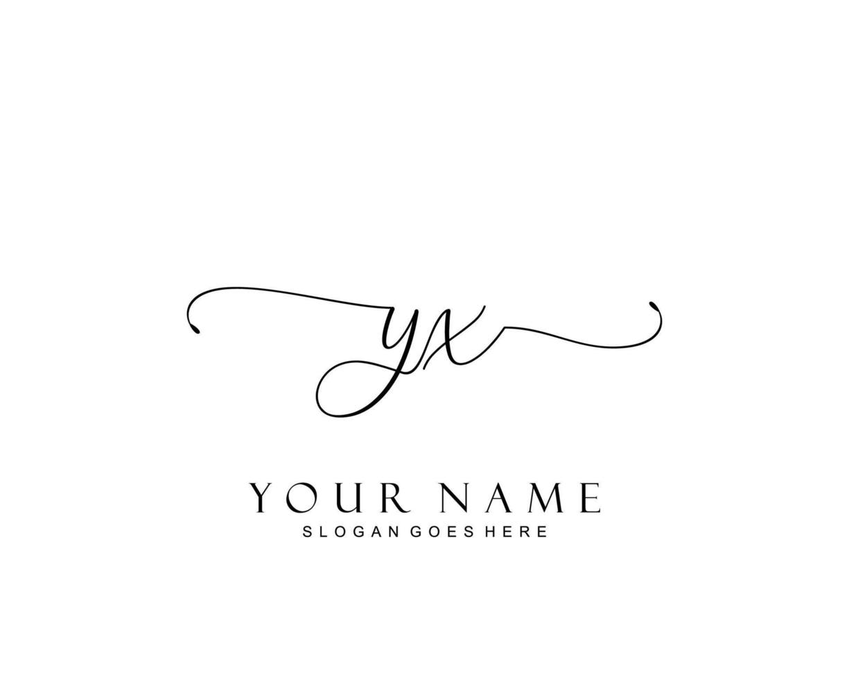 Initial YX beauty monogram and elegant logo design, handwriting logo of initial signature, wedding, fashion, floral and botanical with creative template. vector